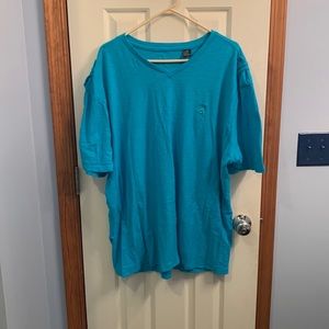 Teal Lion’s Crest v neck tee 3x